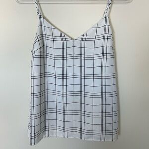 Banana Republic Black and White Grid Plaid Pattern Size Small Cami Tank Top